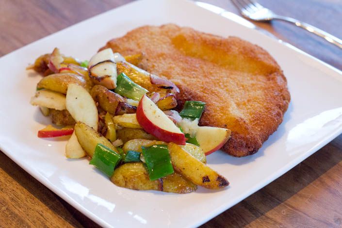 Bratkartoffeln mit Apfel