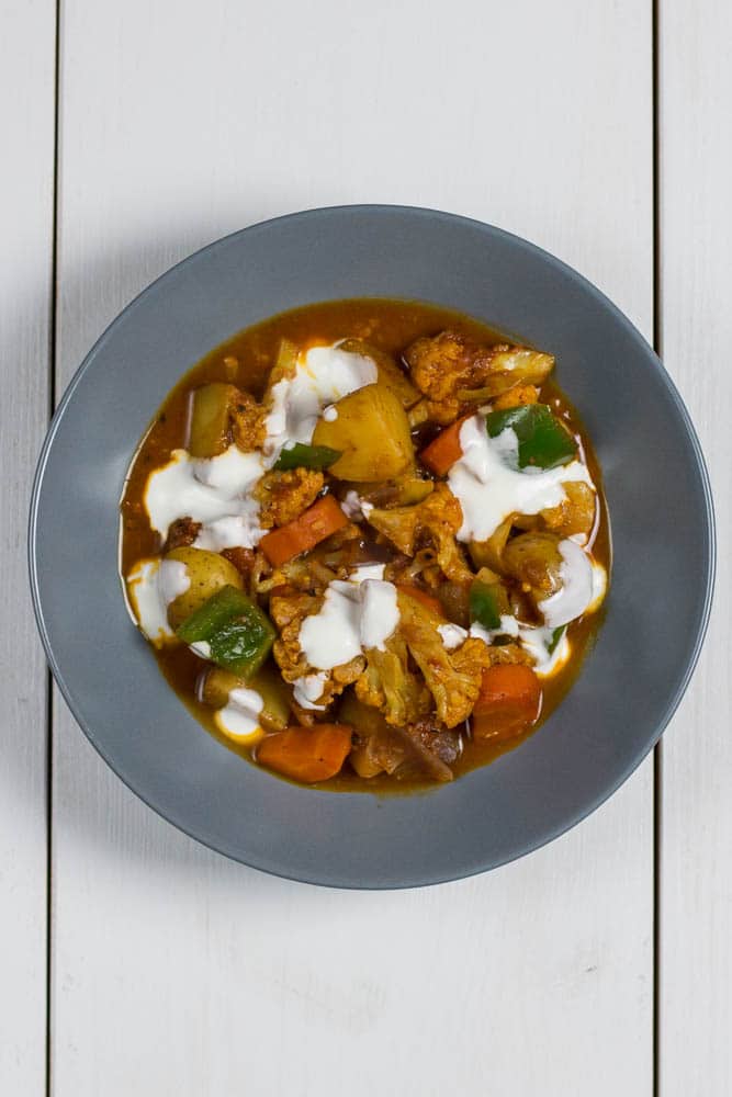 Einfaches indisches Gemüse Curry (von oben)