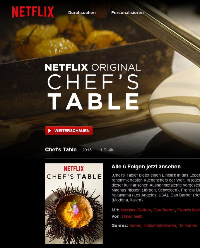 Fundgrube #4: Chef's Table auf Netflix