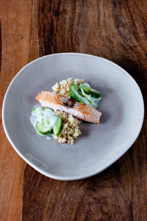 Schmorgurken mit Lachs und Bulgur - Rezept - Foodblog aus der Pfalz